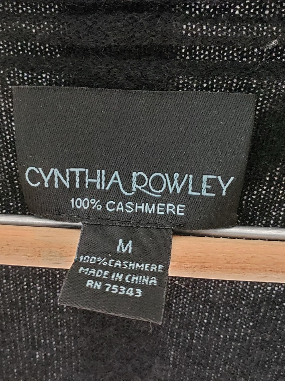 Cynthia Rowley Cashmere Black Open-Front Knit Cardigan - Picture 2 of 3